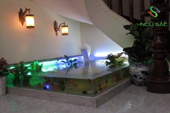 Hồ cá Koi bằng kính trong nhà